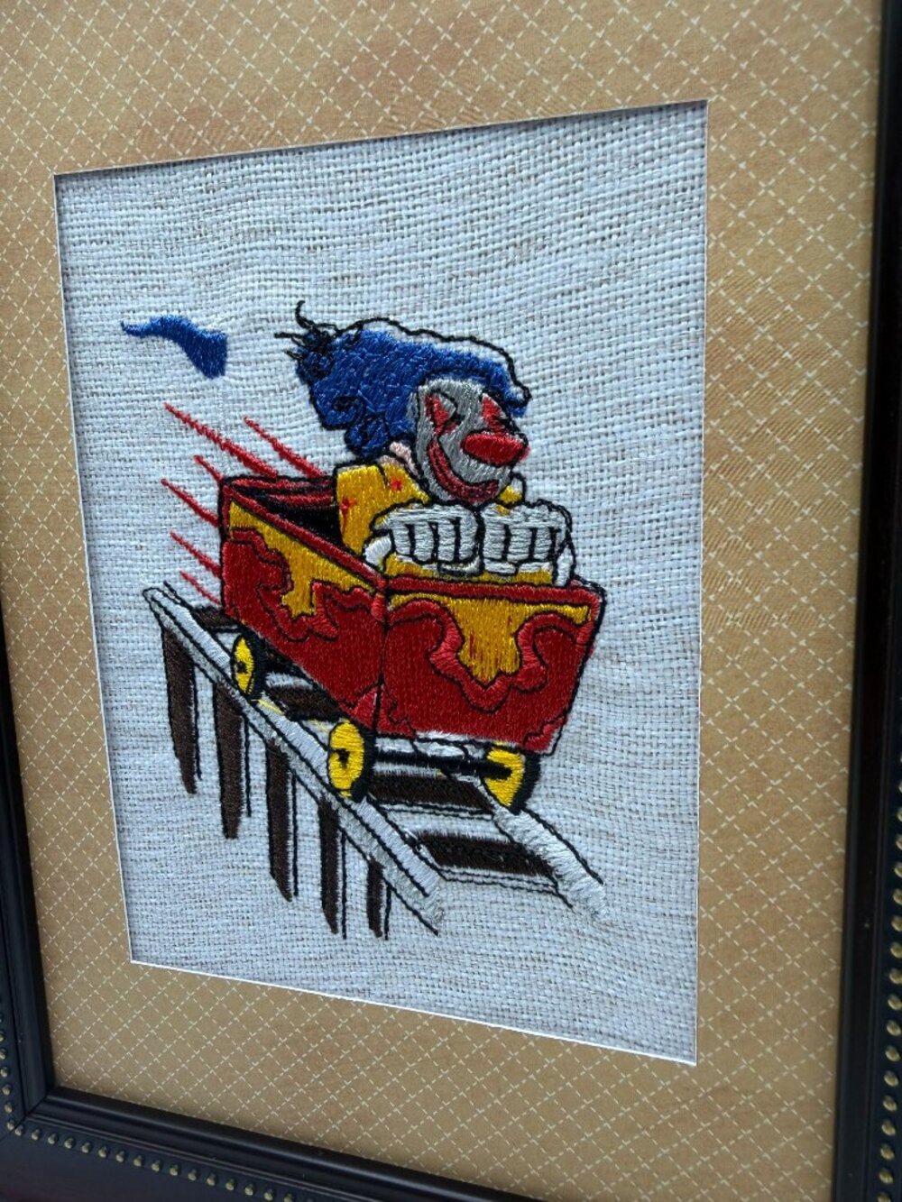 Homemade Clown Embroidery Art 5X7 - Picture 2 of 5